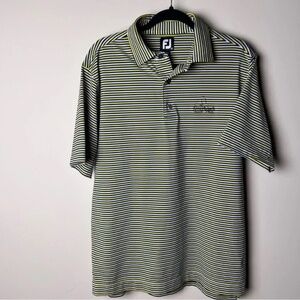 FootJoy Golf Performance Men's Striped Polo Shirt - Black and Yellow